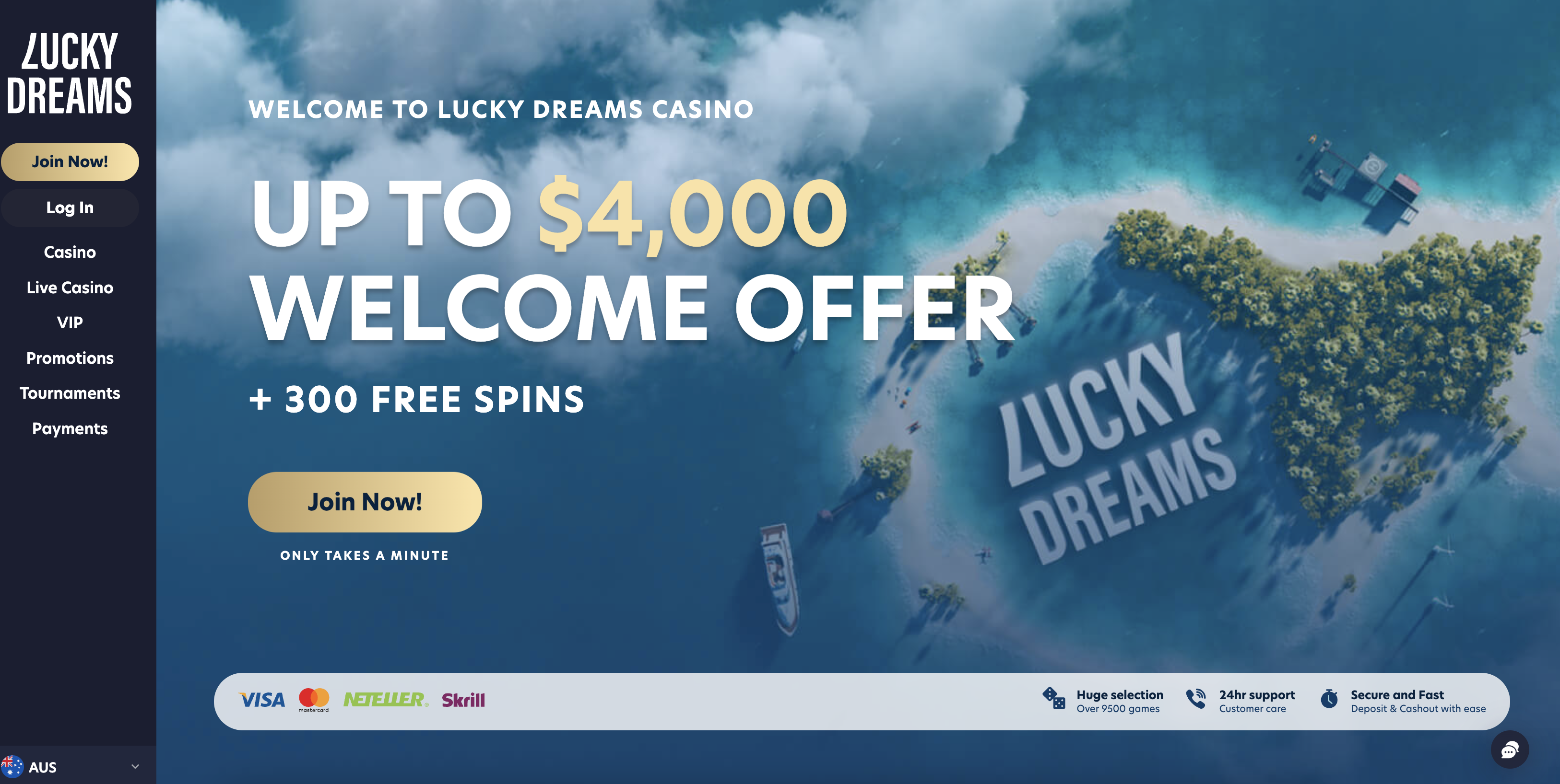 Lucky Dreams Casino Home Page