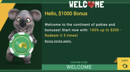 fairgo casino $1000 AUD welcome bonus